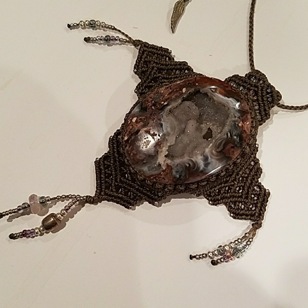 Macrame And Stone Necklace - image 1